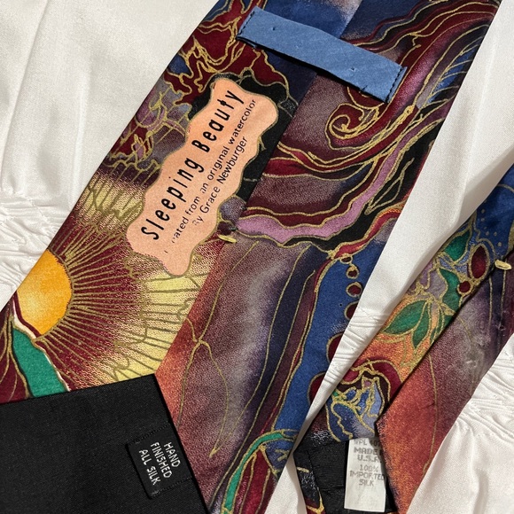Sleeping Beauty tie originated from original Grace Newburger watercolor - Picture 3 of 3
